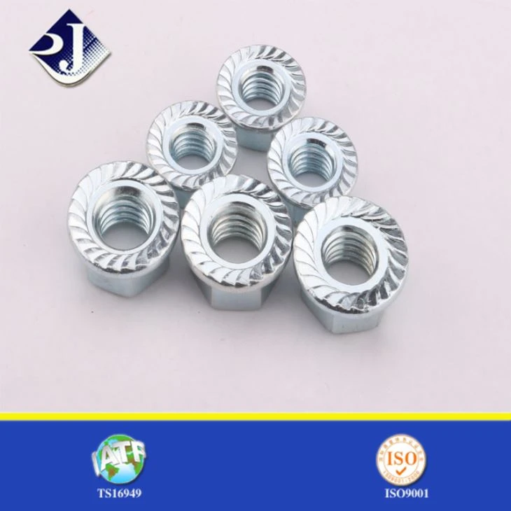 Čína Factory dodávateľ ANSI/ASME B 18.16.4 Hex príruba orechy zúbkované